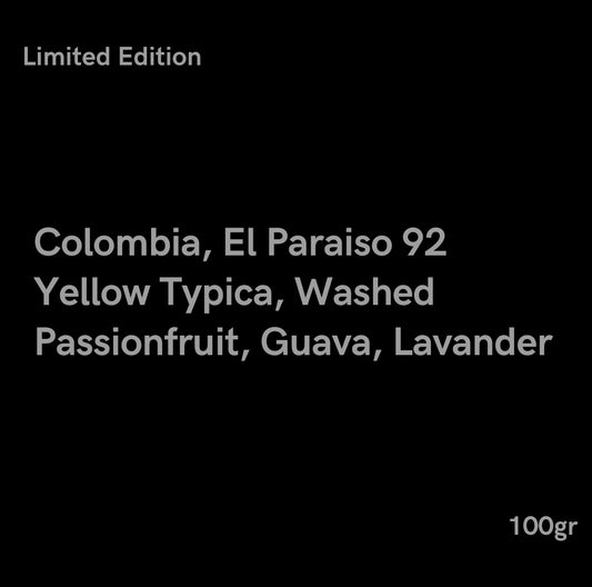 Colombia, El Paraiso 92 - Advanced Washed, Yellow Typica